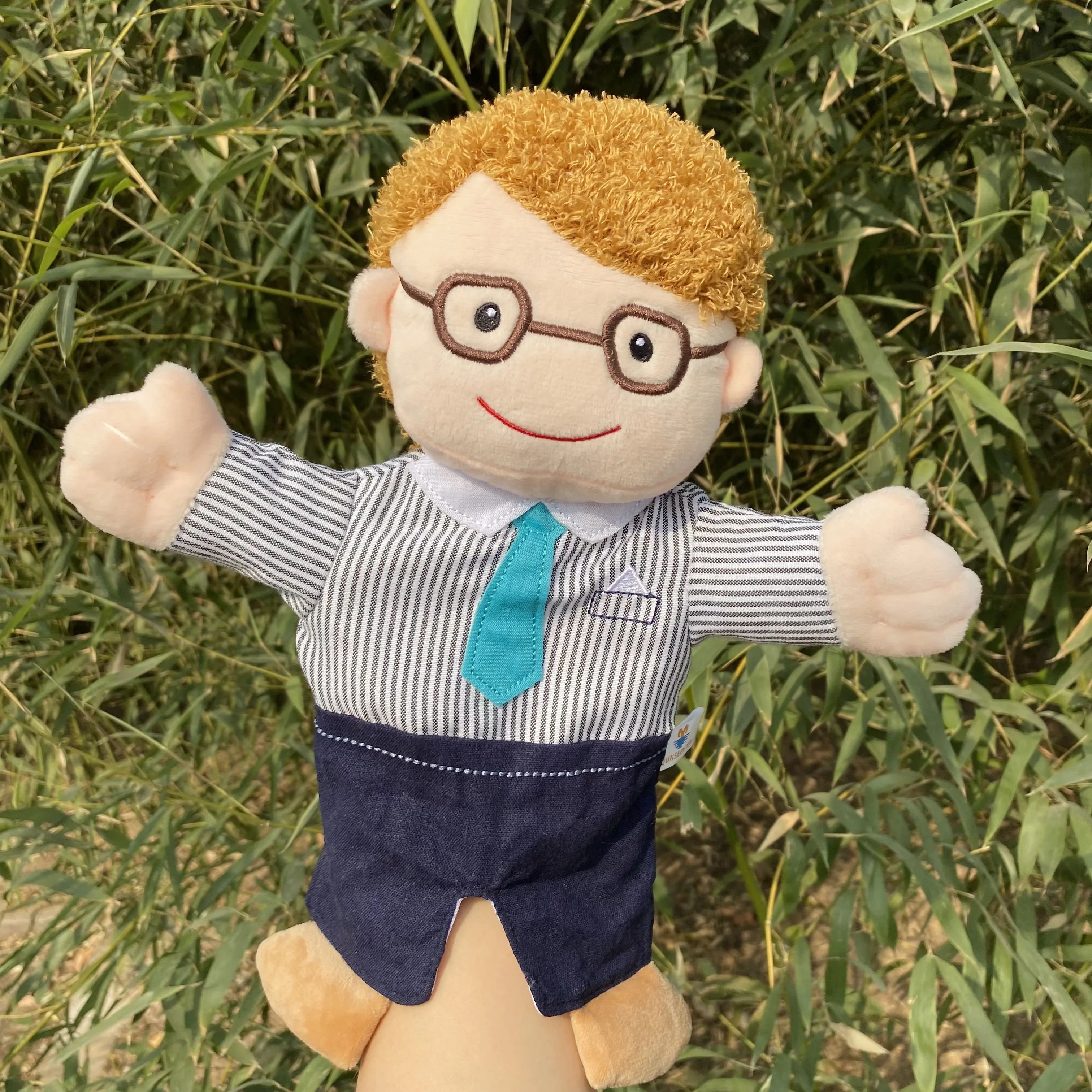 Mouth Move Plush Hand Puppet Grandma Mom Girl Boy Grandpa Dad Family Finger Glove Hand Education Bed Story Learn Funny Toy Dolls hand puppet