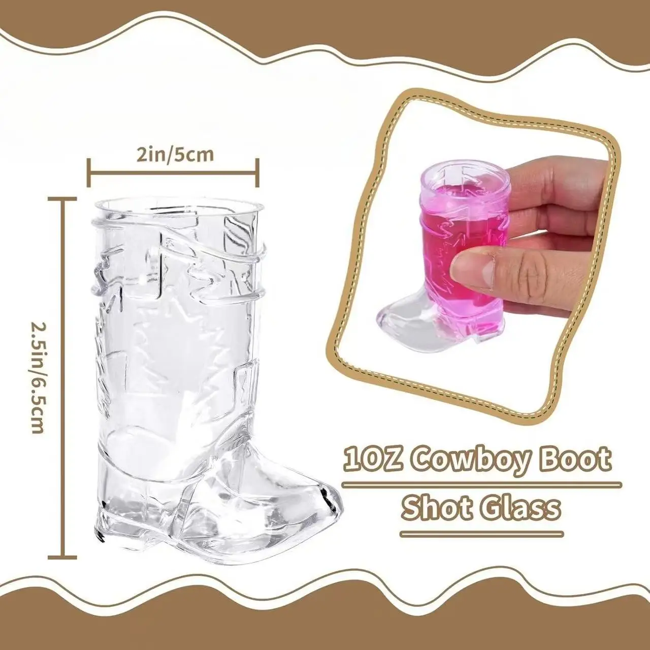 Shot Glasses-1 Oz Mini Plastic Cowboy Shot Glasses Boot Cups for Cowboy Theme Parties Decorations, Bachelor