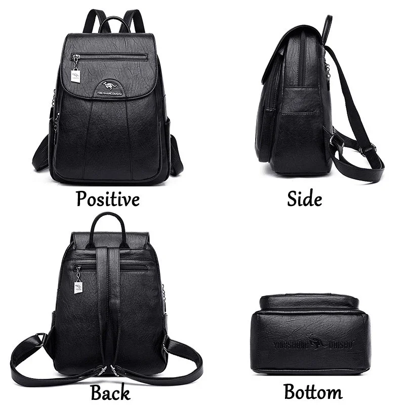 High Quality Leather Backpack Women Large Capacity Travel Backpack Fashion School Bags Mochila Shoulder Bags for Women
