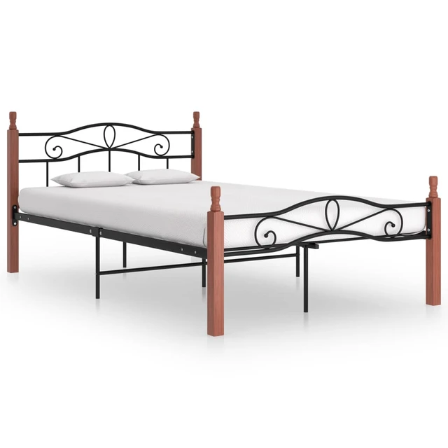 Estructura de cama para colchón de 120x200 cm hecha de madera de color  negro VidaXL