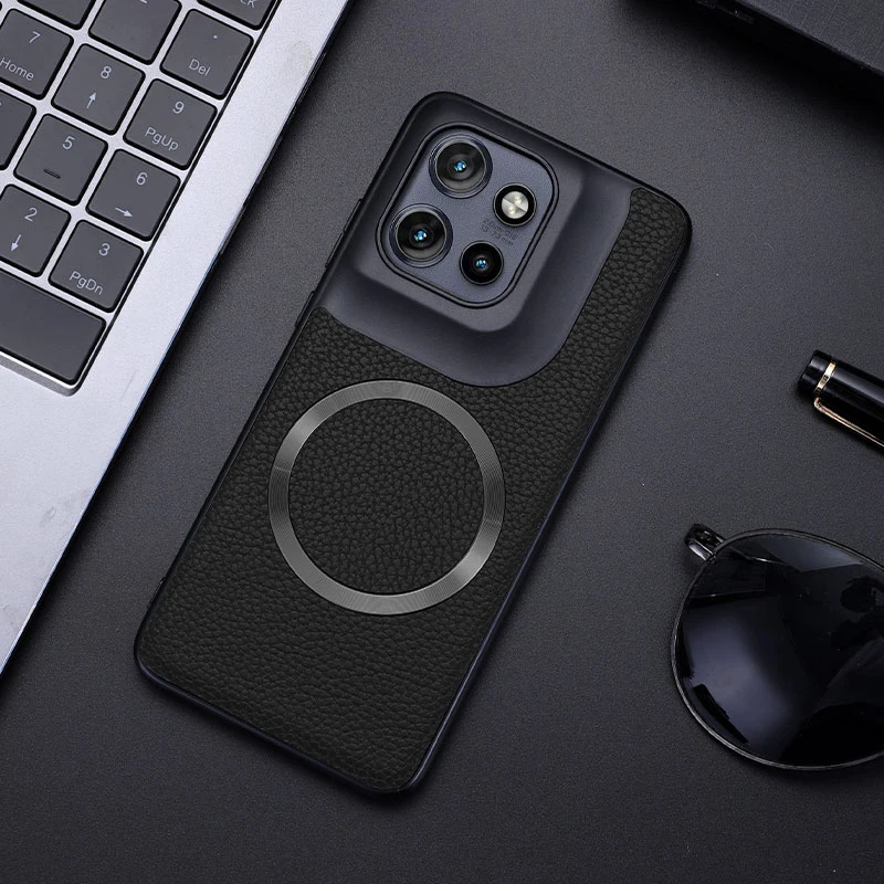 Magnetic PU Leather Lichee Pattern Anti-Slip Ultra Thin Case Cover