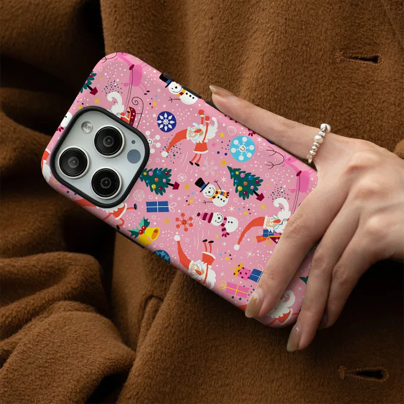 Christmas Snowflake Shockproof Phone Cover - 2-In-1 Film Shell Case