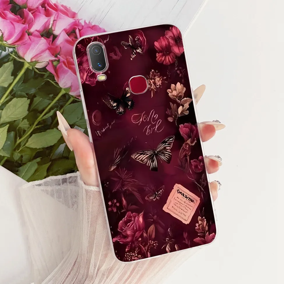 Clear Cute Cat Floral Soft Back Cover - Luxury Painted Design
