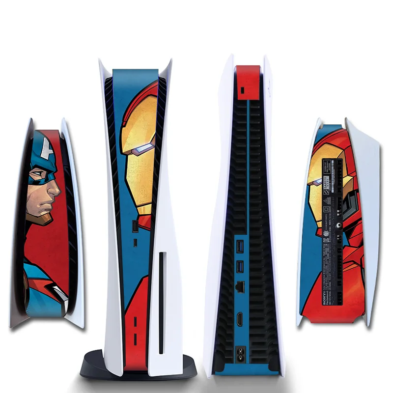 Iron Man Venom Side Sticker for Playstation 5 Digital Console Middle Part PS5 Host LED Lightbar Skin Sticker Decal Vinyl 