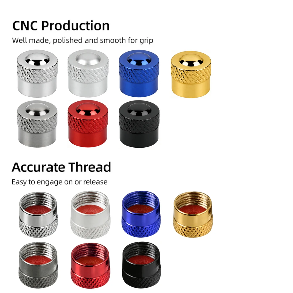 O 고무 링이 있는 4PCS 타이어 스템 밸브 캡, 자동차, SUV, 자전거, 트럭, 오토바이용 범용 스템 커버, 기밀 씰