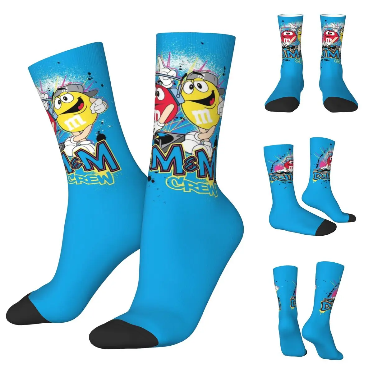 

Blue M Beans cosy Unisex Socks,Windproof Happy 3D printing Socks,Street Style Crazy Sock