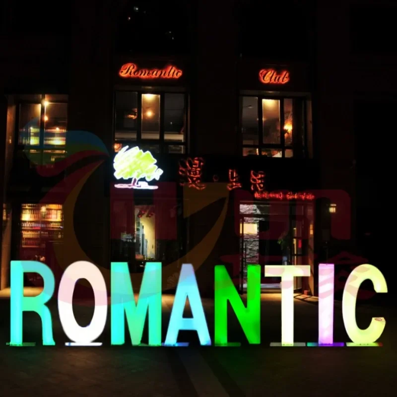 80CM LED Luminous Alphabet Letters Night Light Rechargeable Wedding Event Backdrops Stage Decoration Baby Shower Birthday Decor