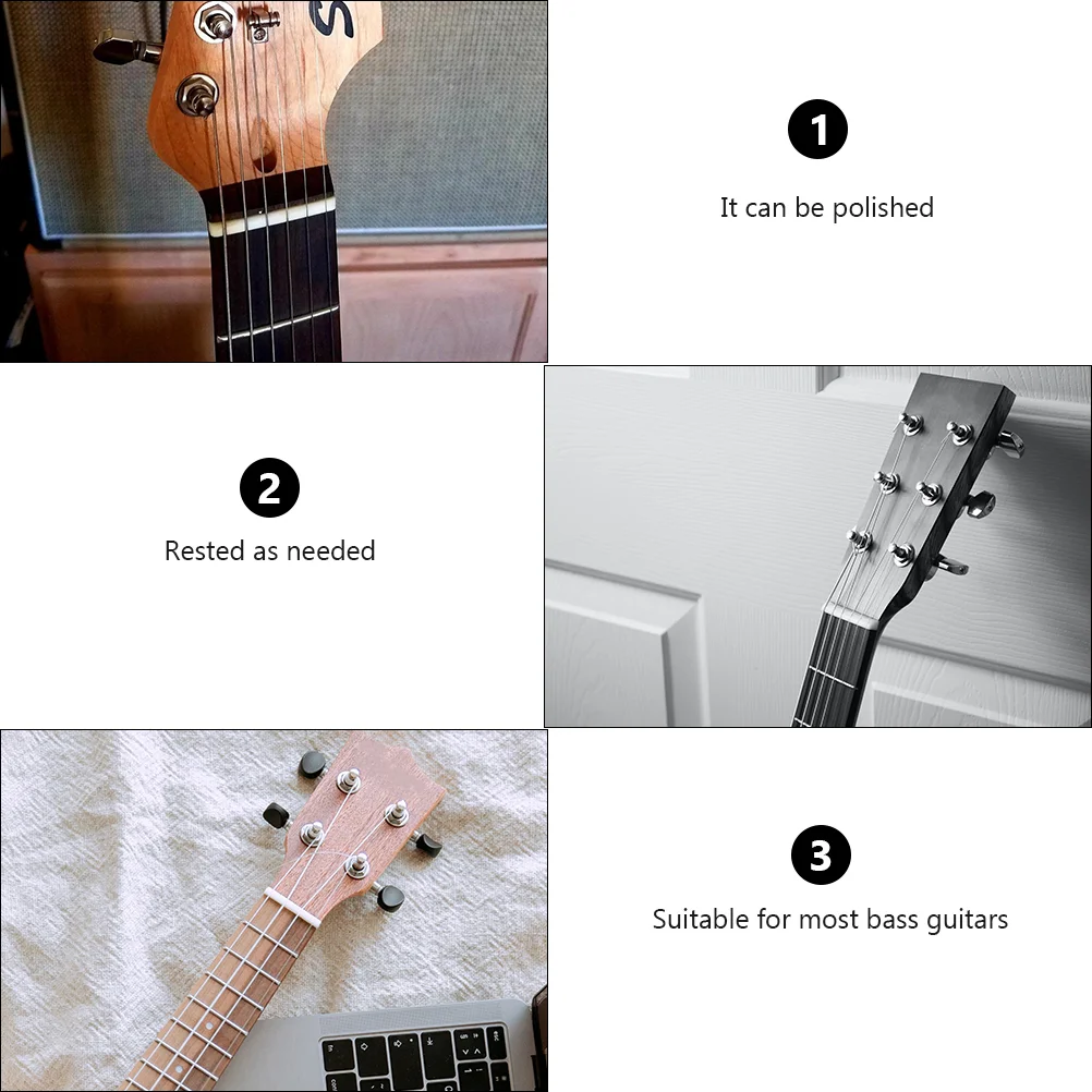 Guitar Tool 6 Pcs Natural Cattle Bone Nut Replacement Electric Guitar Vintage Uncut Guitar Parts Accessories