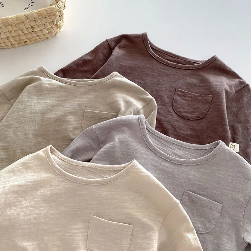 2024 Autumn 0-5Y Kids Infant Blouse Baby Cute Cotton Solid Undershirt Girls Bear Outwear Bottoming Shirt Boys Tops Blouse - Image 6