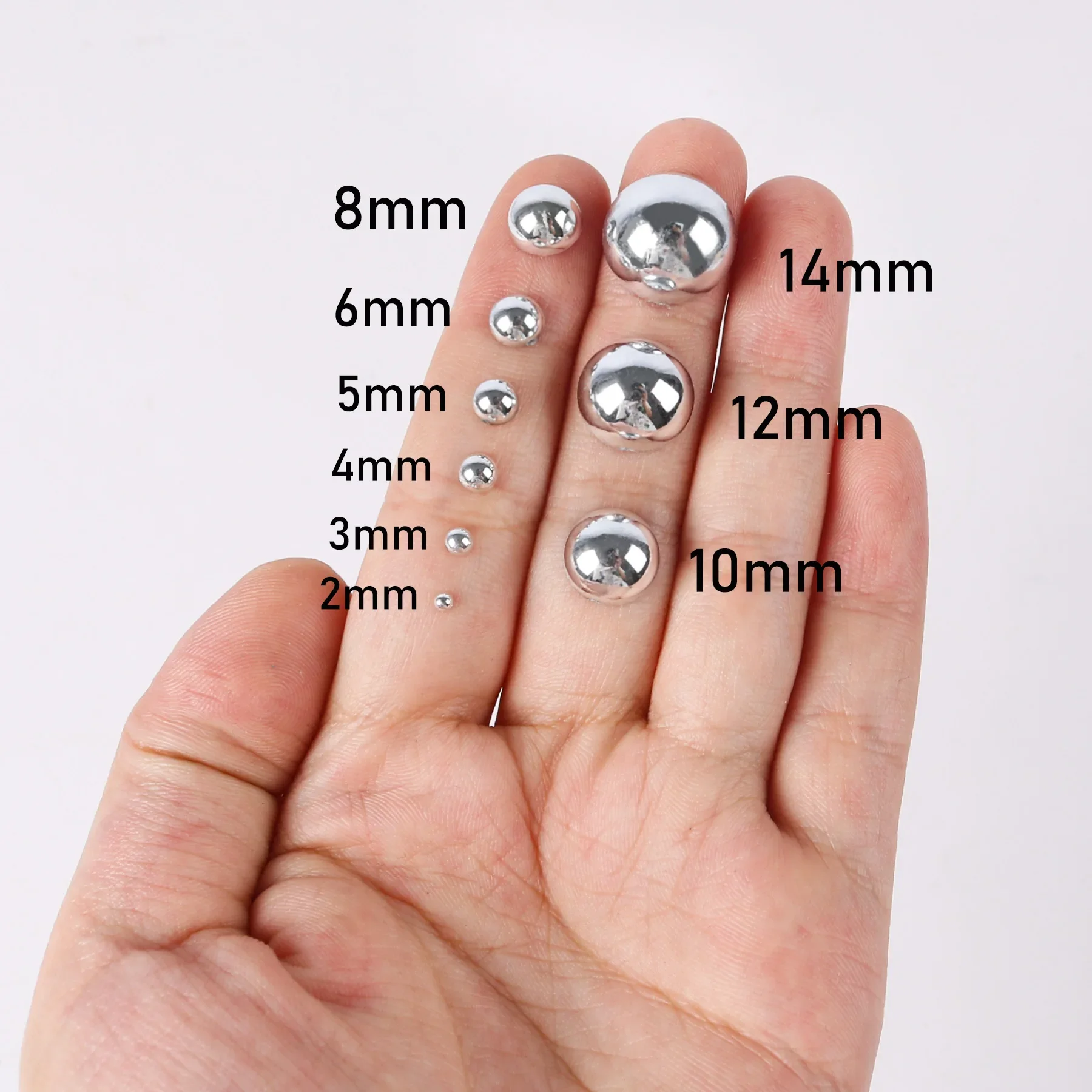 All Sizes Silver Gold White Cream Flat Back Pearls Imitation Pearl 2-14mm Half Round Loose Bead for DIY Craft Nail Art Stones imitation pearl beads