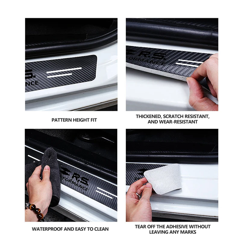 Carbon Fiber Car Door Sill Anti-Scratch Protection Strip
