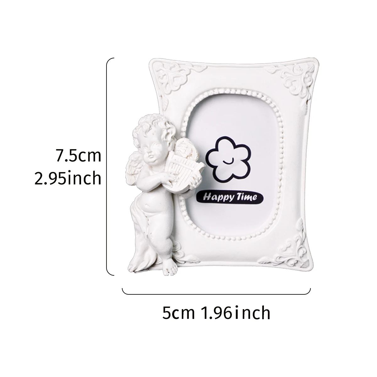 1PC, European resin material cute Cupid photo frame stand, retro mini angel photo frame, suitable for home desktop decoration