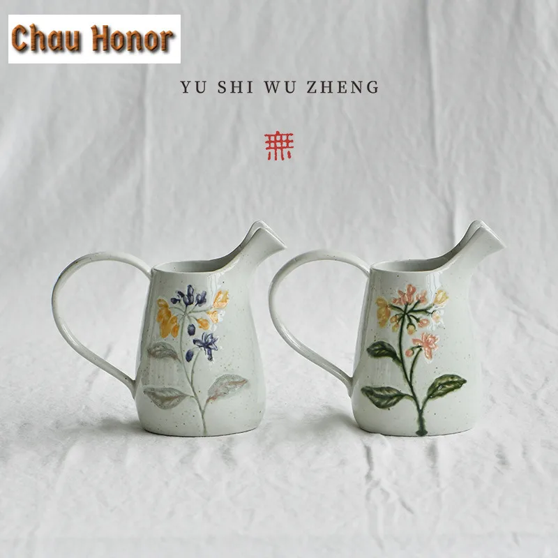 330ml Hand-painted Coarse Pottery Tea Pitcher Tea Coffee Divider Cha Hai Dispenser Justice Cup Tea Fair Mug For Tea Supplies