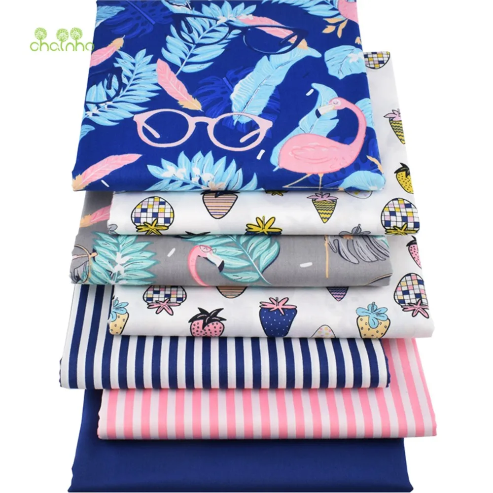 Chainho,Printed Twill Weave Cotton Fabric,DIY Sewing Quilting Material,Patchwork Cloth,Cartoon Series,7 Designs,2 Sizes,15C87