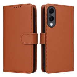 2 - in - 1 Removable Magnetic Wallet Leather Flip Case - Samsung S23Plus (Brown)
