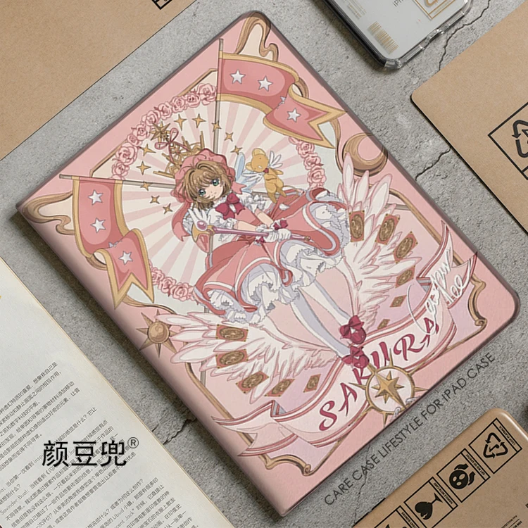 

SAKURA Card Captor Anime For Samsung Galaxy Tab S7 FE 11 in 2021 S6 Case SM-T220/T225 Tri-fold stand Cover Galaxy tab s6 lite A8