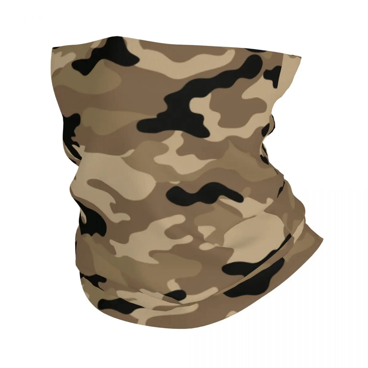 

Brown Woodland Camo Pattern Winter Neck Warmer Men Windproof Wrap Face Scarf for Hiking Army Military Camouflage Gaiter Headband