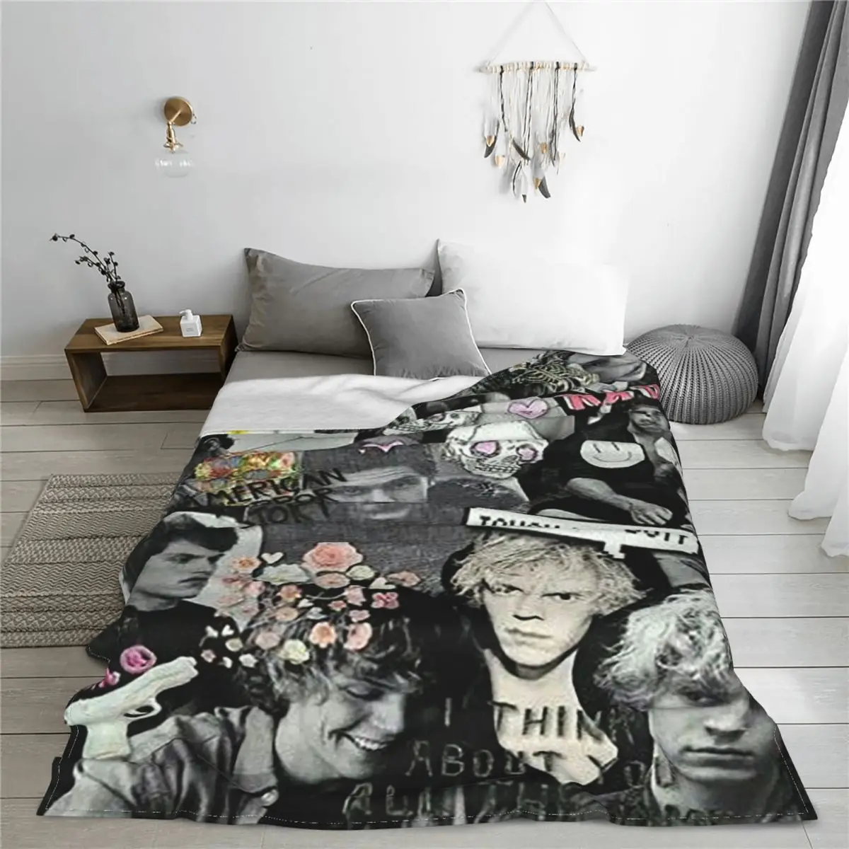 

Evan Peters Blankets Flannel Spring/Autumn Movie Actor Multi-function Super Soft Throw Blankets for Bed Bedroom Quilt