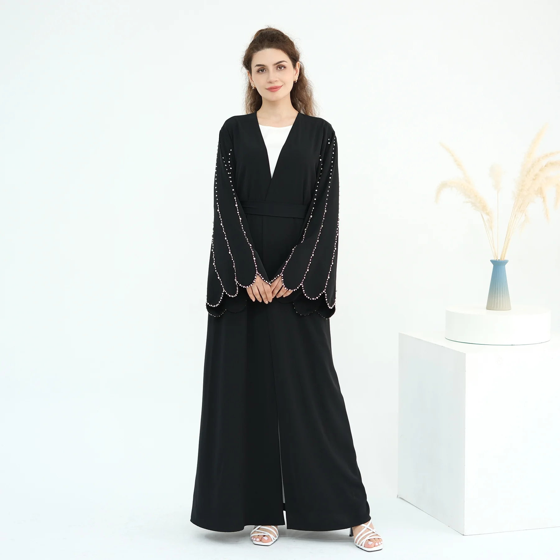 strapless open back dress Rainbow Shimmer Kaftan 2, Black  Persian Boutique