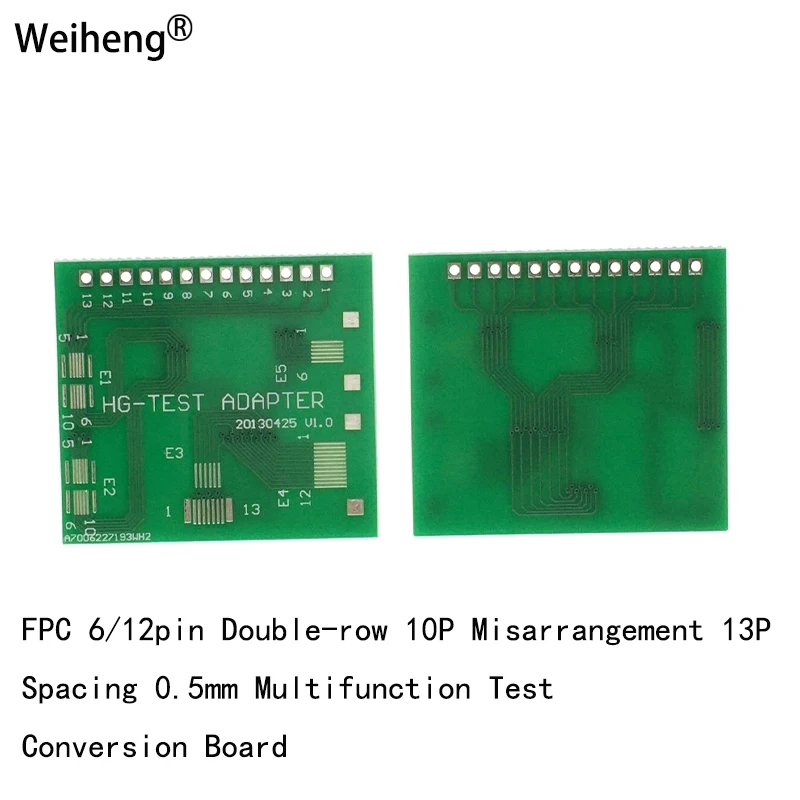 10PCS FPC 6/12pin Double-row 10P Misarrangement 13P Spacing 0.5mm Multifunction Test Conversion Board