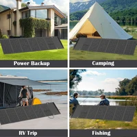 Sac de panneau solaire pliable portable 1000W à 6 plis, chargeur solaire à charge rapide USB et DC pour camping, camping-car et station d'alimentation extérieure 7
