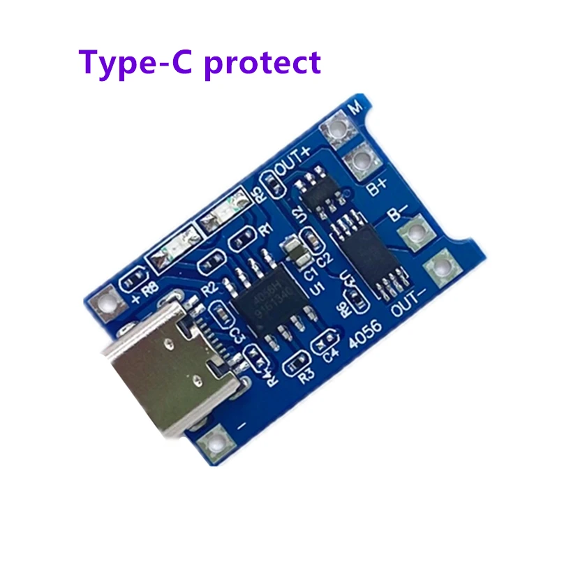 3.7V 리튬 배터리 충전기 5V 1A 2A 리튬 이온 Lipo 배터리 충전 보호 2-in-one 모듈 마이크로 USB Type-C 보호 보드