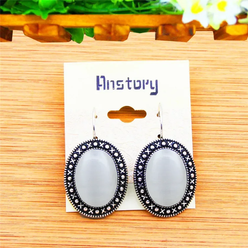 Opal Pendant Earrings For Women 3 Colors