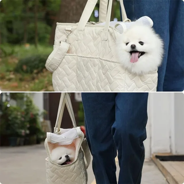 Portable Pet Carrier Bag Fashion Shoulder Crossbody Cat Dog Travel Carrier Lightweight Durable for Small Medium Pets Outdoor Use 4