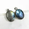 Top Quality Labradorite Pendant, Copper Plated White Gold Blue Fire Labradorite Charms, Teardrop Labradorite Jewelry 2