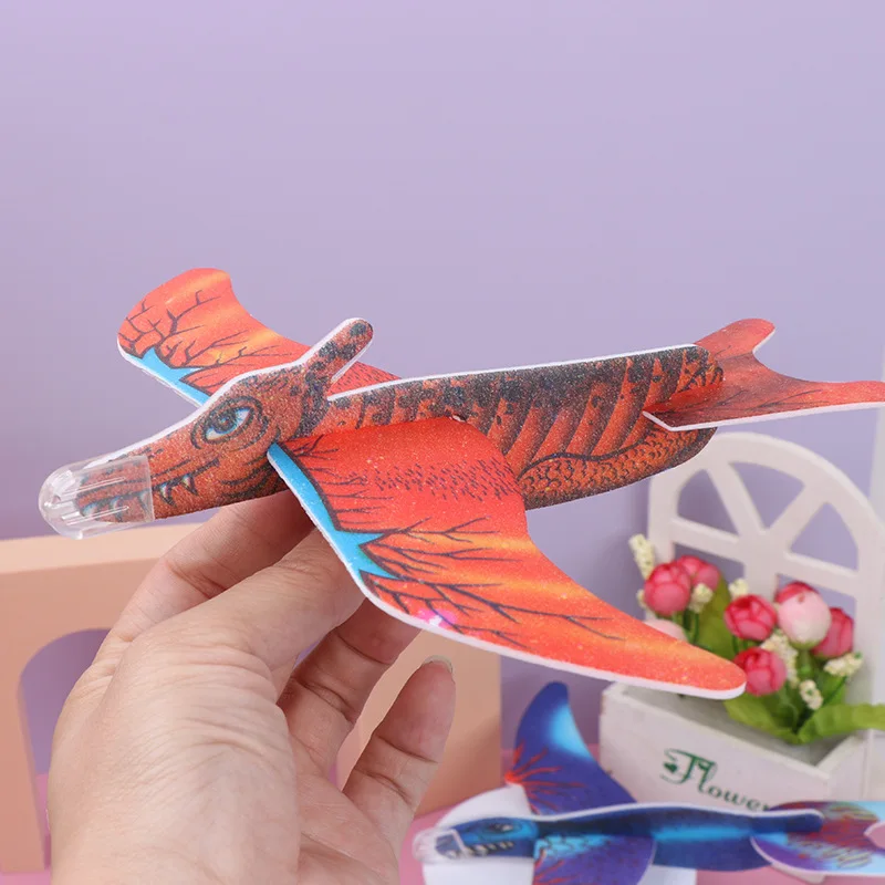 Cartoon Dinosaur Foam Hand Throw Flying Airplane 25Pc Outdoor Toy for Kids Birthday Party Favors Pinata Stuffers Carnival Prizes party toys