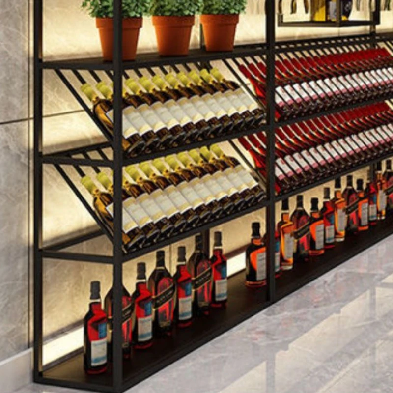 Showcase Fridge Mini Bar Wine Cabinet Glass Display Wall Mounted Iron Rack Vinegar Luxury Kitchen Cabinets Living Room Cabnet