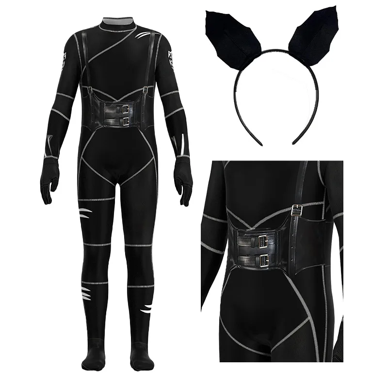 Xerteam 5 accessori per costume da gatto soriano per ragazze, costume da gatto grigio con fascia, naso, papillon, tutù, gonna, coda, costume da animali per la giornata mondiale del libro, carnevale
