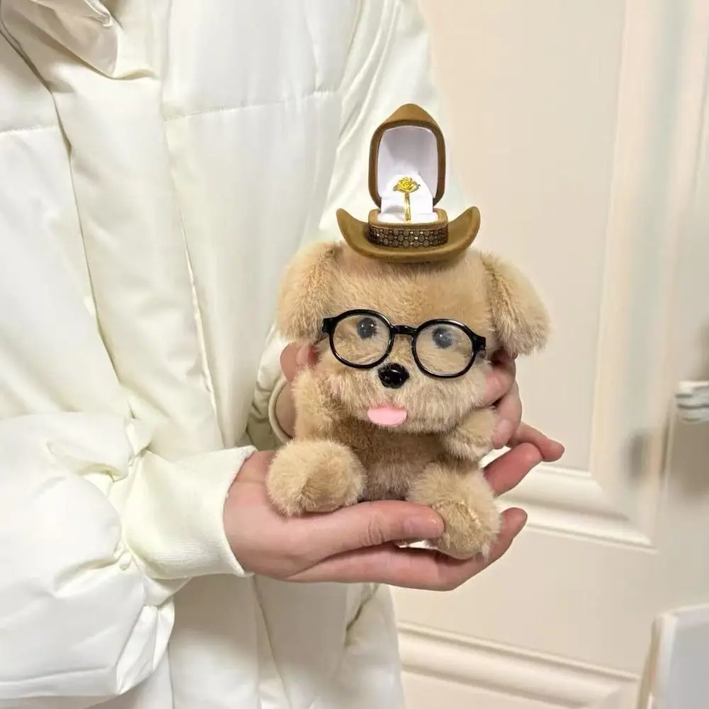 귀여운 곰 강아지 반지 상자 강아지 약혼 반지 결혼 반지 케이스 귀여운 봉제 커플 반지 홀더 발렌타인데이 선물