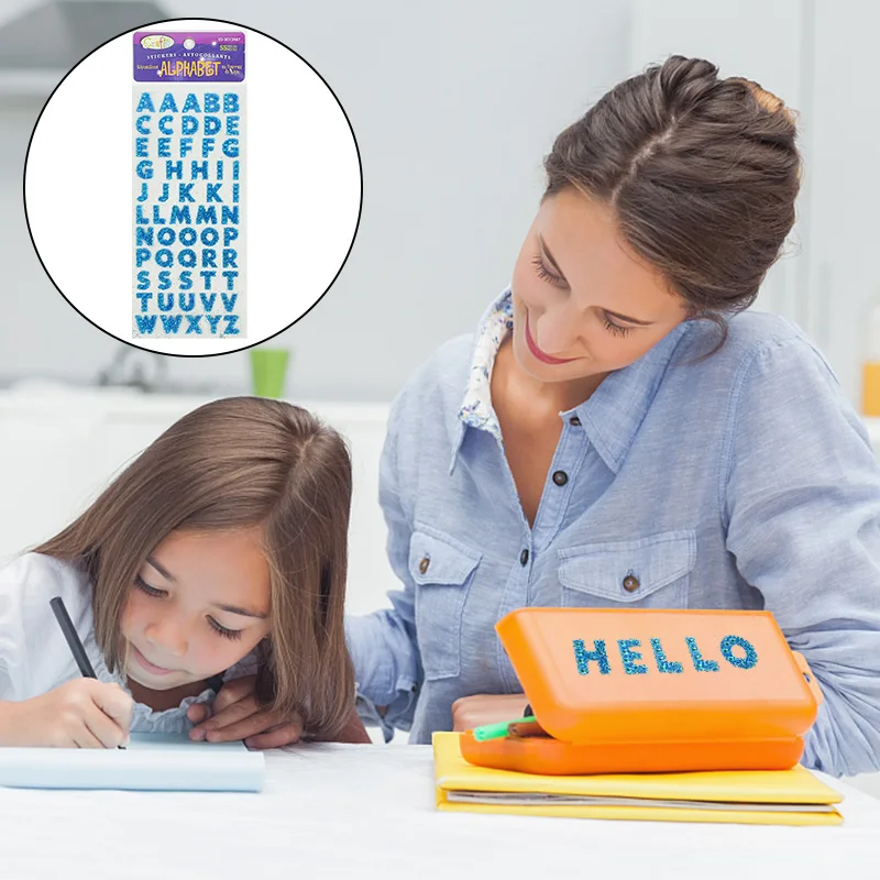 1/3 Stück glitzernde 26 Alphabet-Buchstaben-Aufkleber, bunt, zum Selbermachen, frei von besten Wünschen, englische Wörter, Aufkleber, Sammelalbum, PC, Telefon, Dekoration – Detail 9
