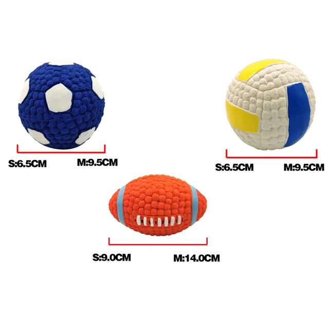 Squeaky Dog Toys Interactive Puppy Chew Toy Latex Pet Molar Cleaning Teeth Anti Bit Floating Ball French Bulldog Pug Supplies 6