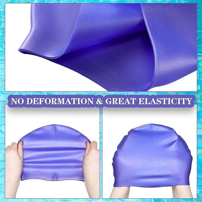 Swimming Cap Silicone Waterproof Swim Hat for Men Women Adult Kids Long Hair Pool Diving