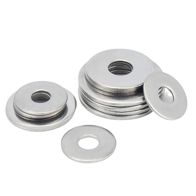 Stainless Steel Washers M1.6/ M2/ M2.5/ M3/ M4/ M5/ M6/ M8-M22 Large Flat 304 Stainless Steel Big Metal Gasket Meson Plain Washers Din9021