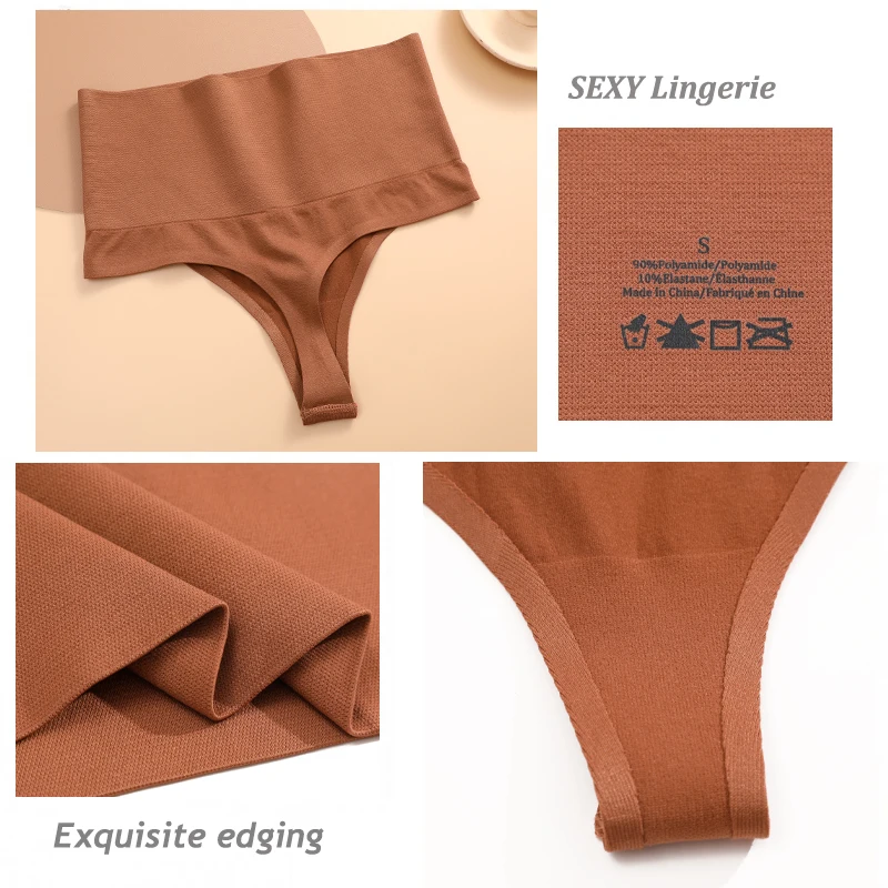 3PCS/Set Women High Waist Shaping Thongs Seamless Tummy Control Slimming G-String Panties Butt Lifter Lingerie Female Underwear