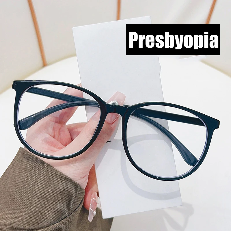 

Oversized Ladies Presbyopia Glasses Vintage Anti Blue Light Far Sight Eyeglasses Luxury Finished Optical Reading Eyewear Diopter