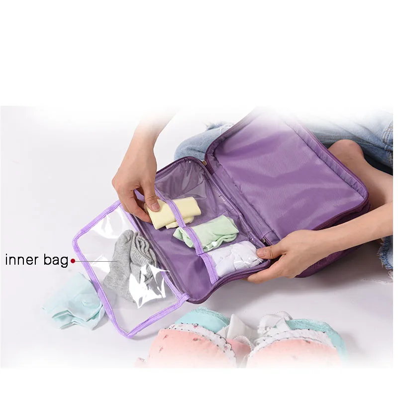 Underwear Bag Women Travel Portable Bra Storage Bags Zipper Tote Bags  Cosmetic Clothes Socks Panties Divider Organizer Pack Bra Box Waterproof  Handbag