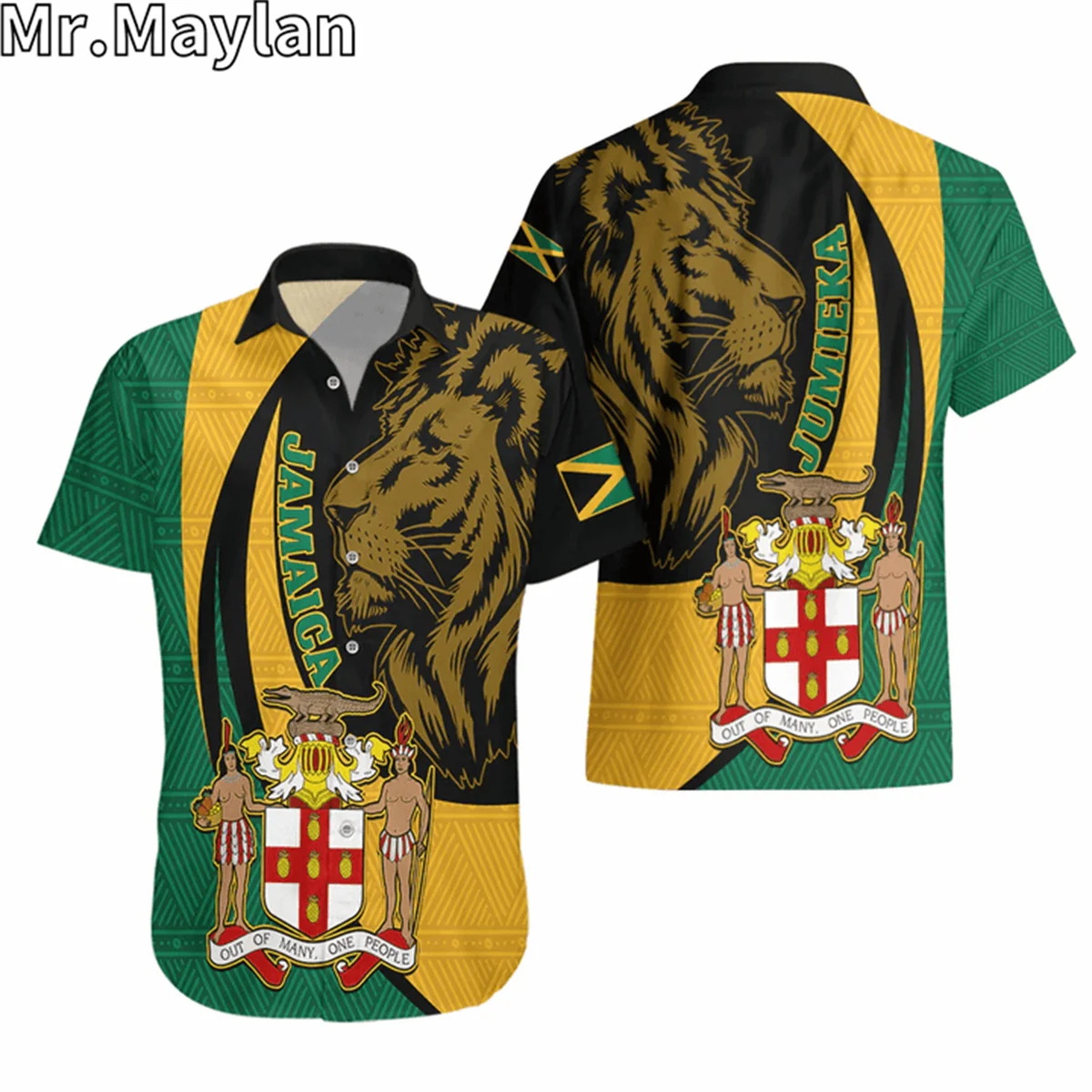 

JAMAICA LION FLAG Hawaiian Shirts 3D Reggae Bob Marley Shirt Summer Short Sleeve TShirt Streetwear Oversized 5XL Chemise Homme-9