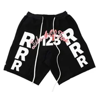 High Quality 1:1 RRR123 Shorts Oversized Logo Letter Printed Rolled Drawstring Casual Men's and Women's Sports Shorts 1