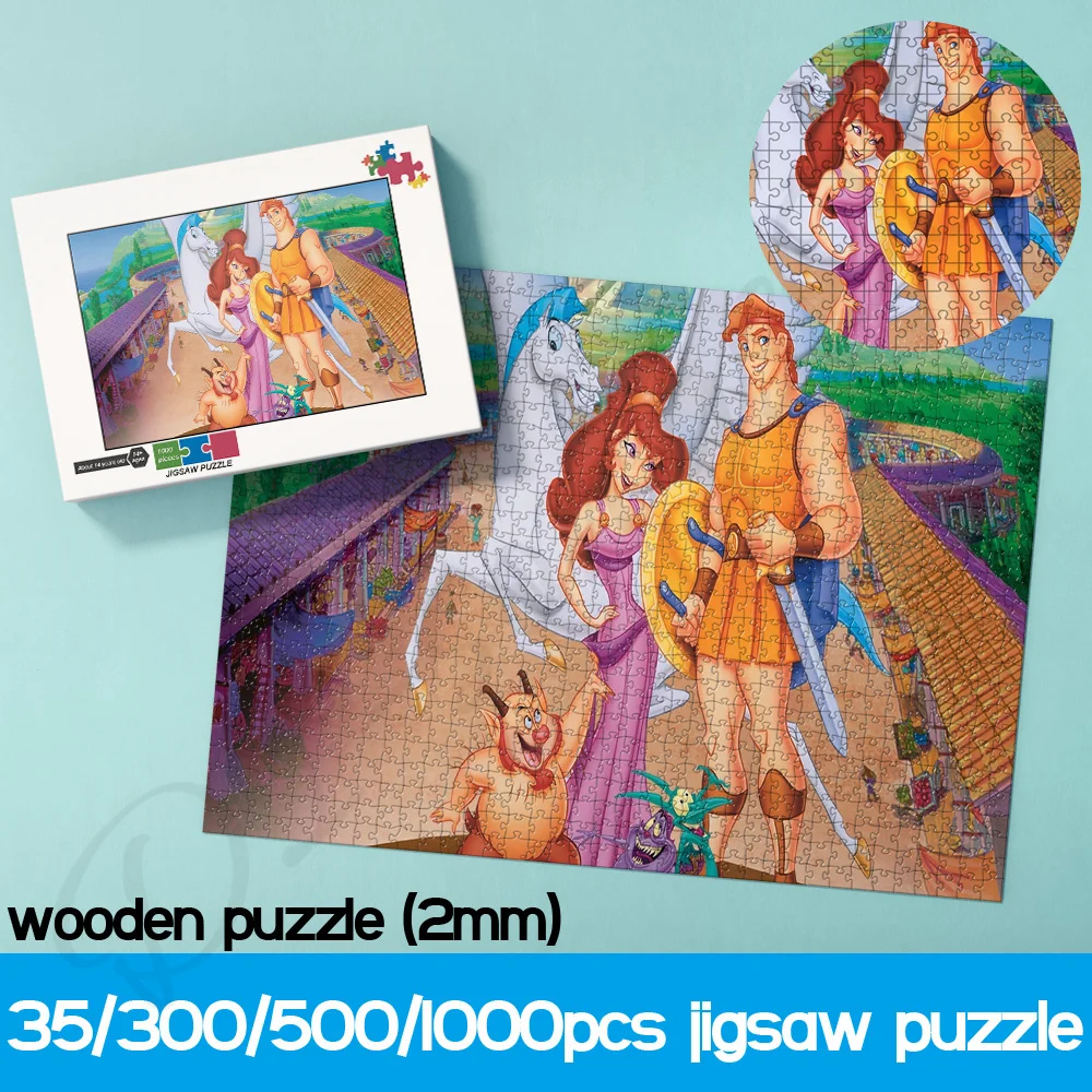 1000 Piece Puzzles for Kids Disney Cartoon Animated Hercules Wooden Puzzles Unique Gifts for Adults Family Decompression Toys free shipping 40sqm large frog soft kite line nylon big kite flying inflatable kites for adults reel animated kites dolphin bird