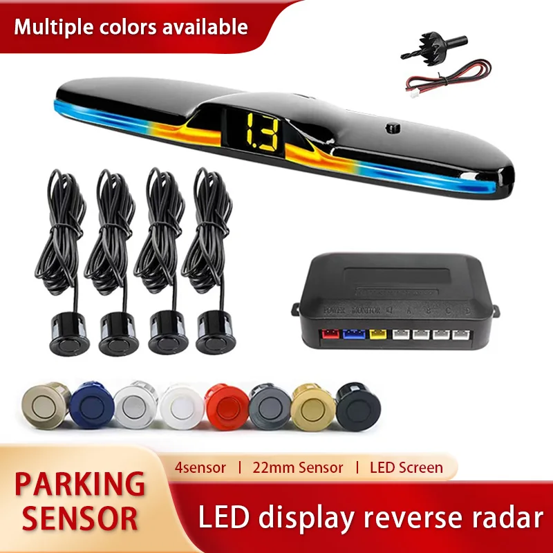 Kit Radar Recul Voiture 4 Capteurs - Aide Stationnement Avec Affichage LED