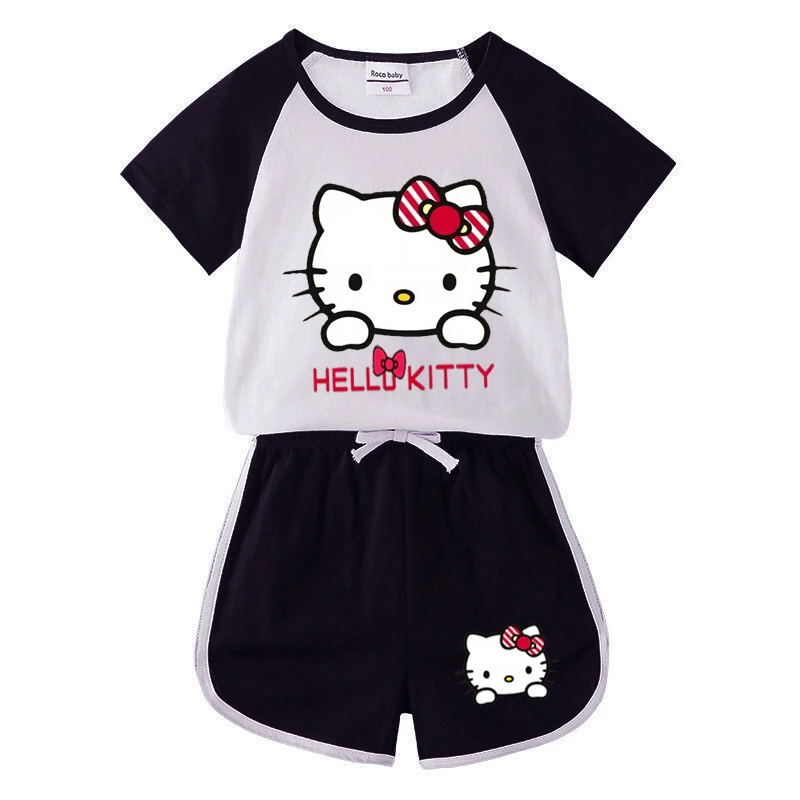 Summer Children Boy Girl PAW Patrol Clothing Sets Child T Shirts +Short Pants 2pcs Baby Girls Hello Kitty T-Shirts Shorts Set designer clothing sets