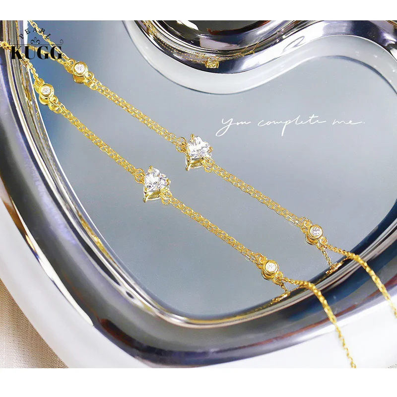 

Браслет KUGG из 18-каратного желтого золота с натуральным белым аквамарином, роскошный браслет из драгоценных камней для женщин и девочек, модные ювелирные украшения из бриллиантов