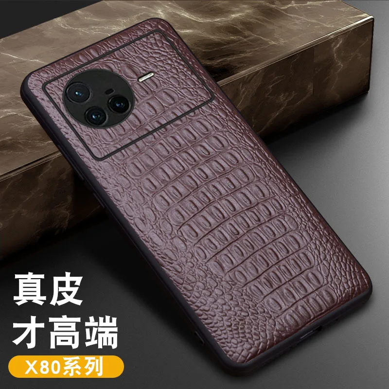 Luxury Genuine Leather Magnetic Litchi Grain Cover Mobile Crocodile Head Phone Case For Vivo X90 X80 X70 Pro x note Cover Cases