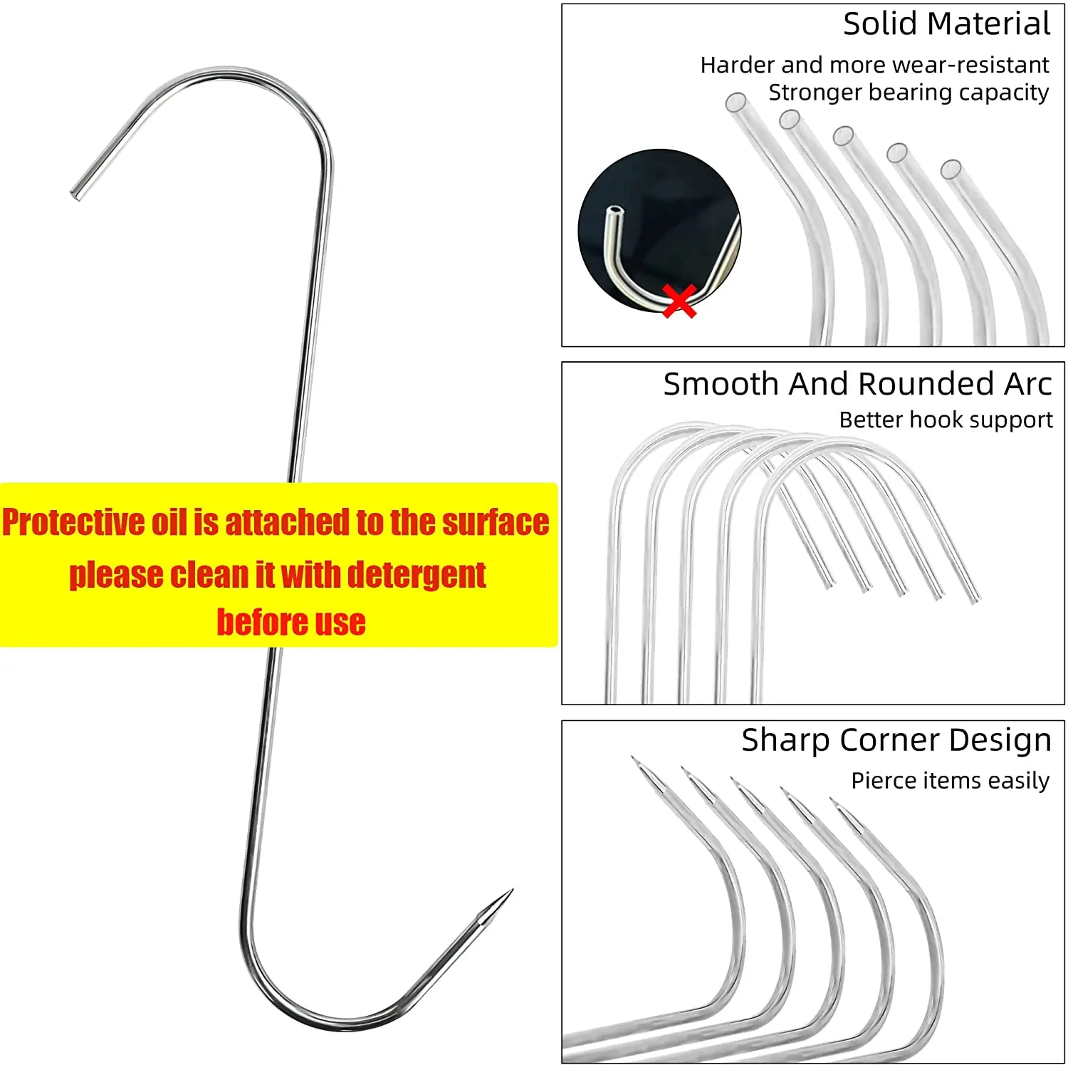 10 Ganci A S In Acciaio Inossidabile Per Cucina, Multiuso, Antiruggine, Con Sfere Antigraffio, Per Appendere Utensili, Tazze, Asciugamani E Pentole