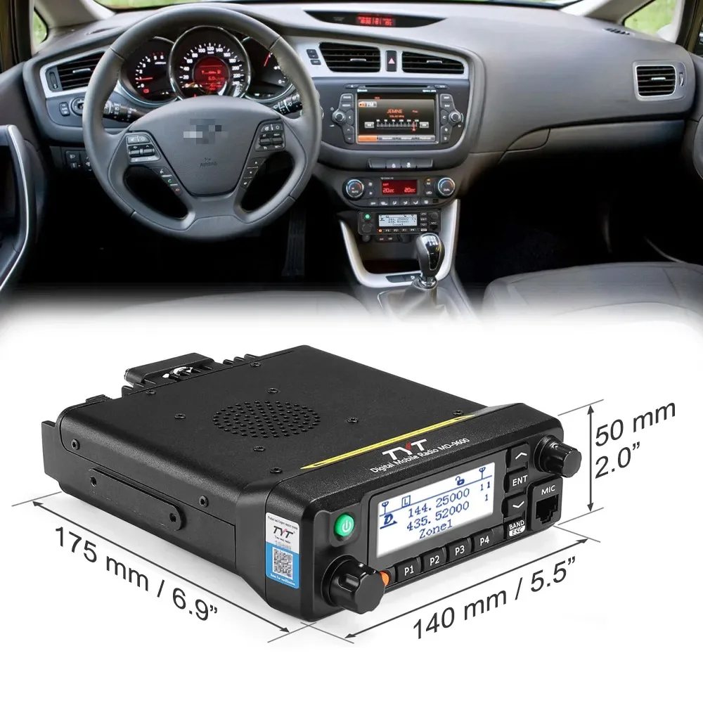 TYT MD-9600 GPS AES256  DMR Digital/Analog Dual Band Mobile Radio 50/45/25W  DMR Mobile Transceiver DMR Mobile Walkie Talkie 4