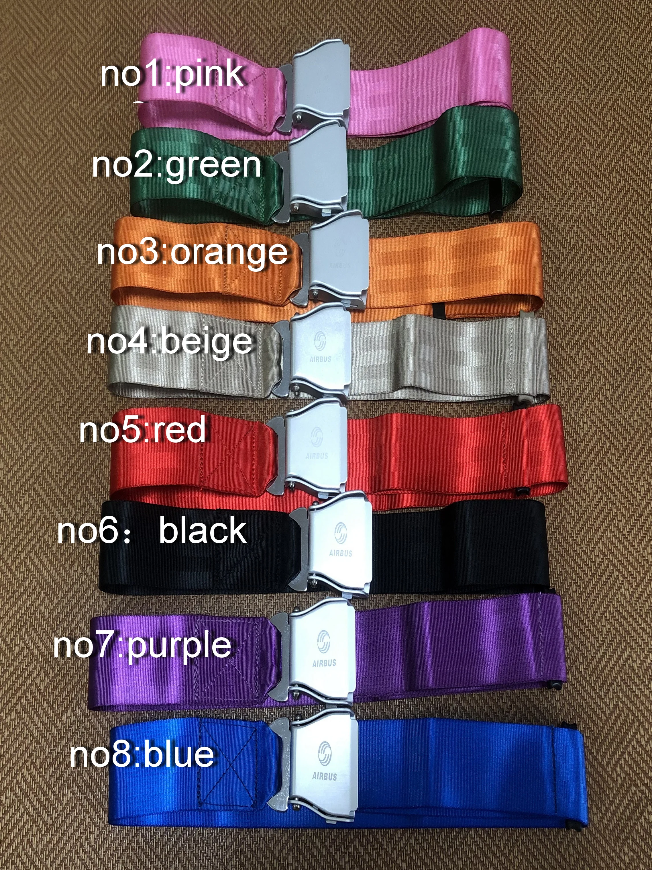 Fashion belts with airline seatbelt has in buckle Adjustable length maximum 115cm LIME COLOR